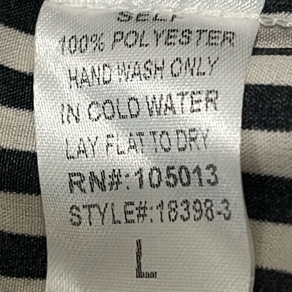 Savanna Jane Striped Multi Color Embroidered Boho Peasant Flowy Popover Top Sz L - Picture 11 of 11